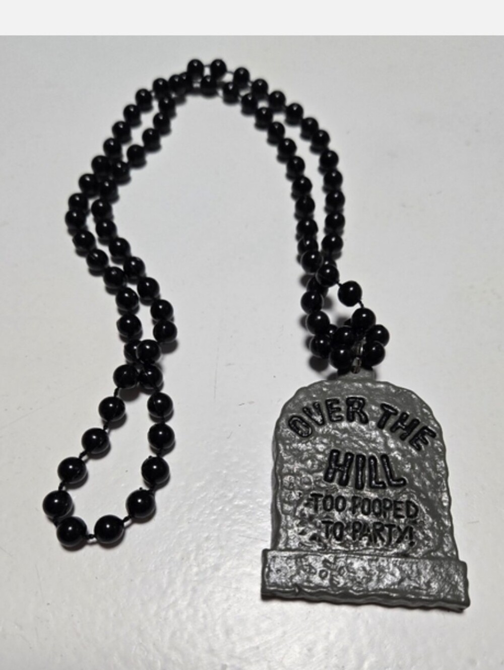 Forum Novelties Beads 2.5" Tombstone Over The Hill To Pooped To Party Halloween